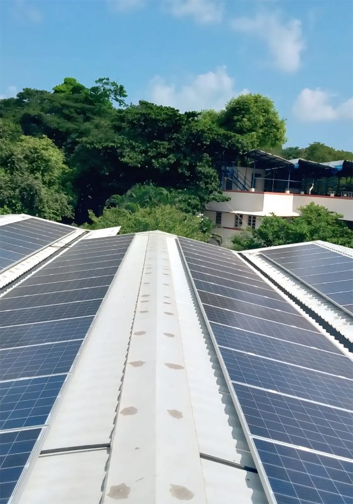 Solar systems on a home, office and factory (sample image)
